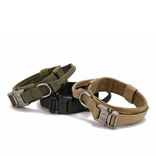 Durable Nylon Dog Collar & Leash Set – Reflective Tactical Training for Large Dogs
