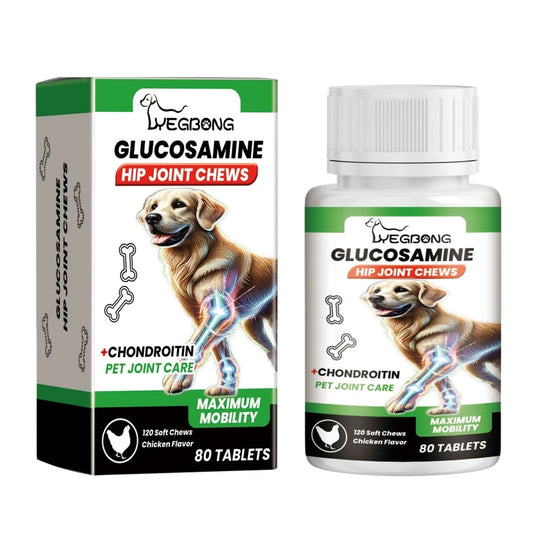 Dog Joint Maintenance Tablets – 80-Count Glucosamine Supplement for Hip & Cartilage Support