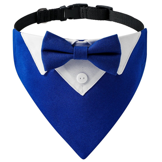 Sucado Bow Tie Dog Collar – Adjustable Formal Tuxedo Bandana