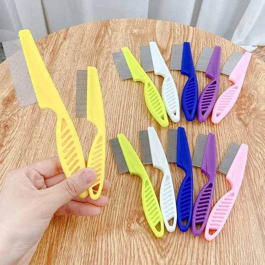 Pet Hair Shedding & Flea Comb – 1/2-Piece Stainless Steel Grooming Tool