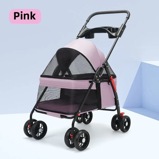Lightweight Pet Stroller – Foldable Travel Cart for Small Dogs & Cats