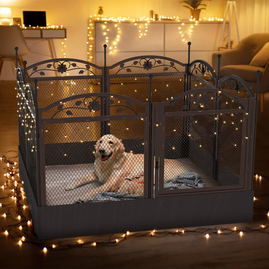 Foldable Metal Dog Playpen – 8-Panel Heavy Duty Whelping & Exercise Fence