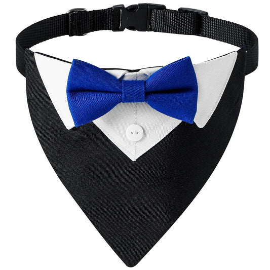 Sucado Bow Tie Dog Collar – Adjustable Formal Tuxedo Bandana
