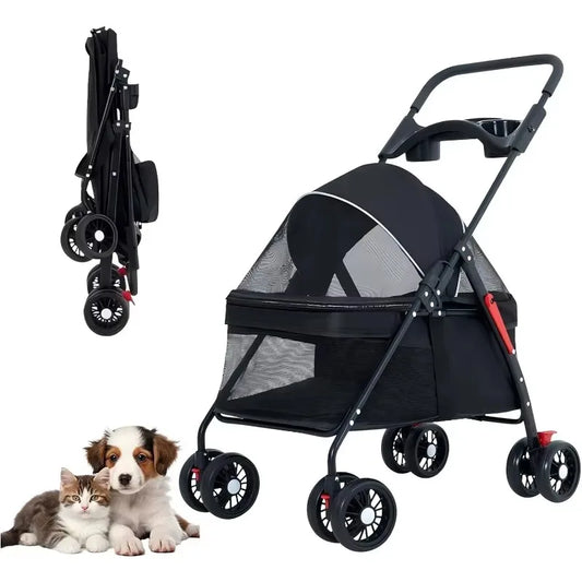 Lightweight Pet Stroller – Foldable Travel Cart for Small Dogs & Cats