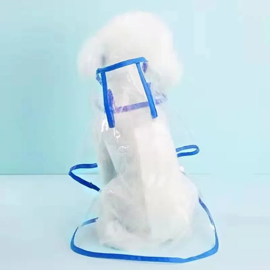 Transparent Puppy Raincoat – Soft PVC Hooded Waterproof Jacket