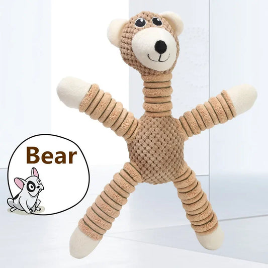 Indestructible Squeaky Dog Toy – Large Animal-Shaped Plush for Chewing & Training
