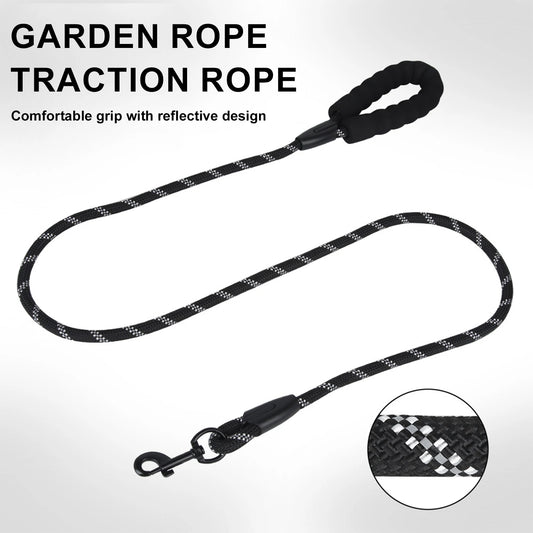 1.5m Reflective Nylon Dog Leash – Soft Handle for Comfortable Walks