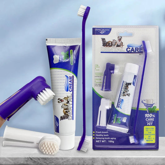 Pet Tartar Control Kit – 4-Piece Dental Care Set for Dogs