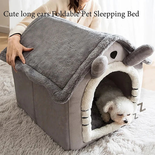 SnuggleDen Indoor Pet House – Soft Tent Bed with Removable Cushion