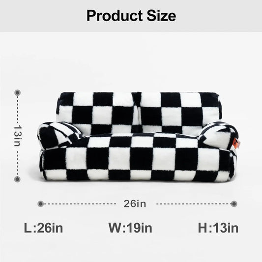 Mewoofun Pet Couch Bed – Fluffy Washable Sofa for Cats & Small Dogs