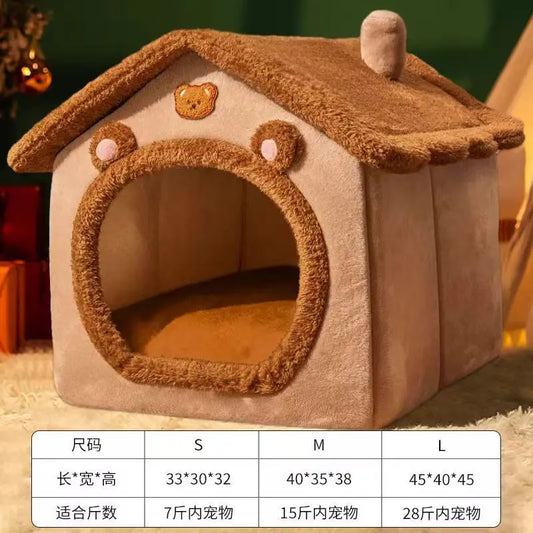 Foldable Pet House – Washable Cave Sofa Bed for Small Dogs & Cats
