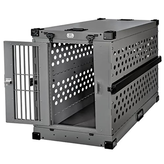 Collapsible Aluminum Dog Crate – Heavy Duty Travel & Stackable Design