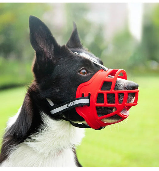 Reflective Light Dog Mouth Guard – Breathable Basket Muzzle