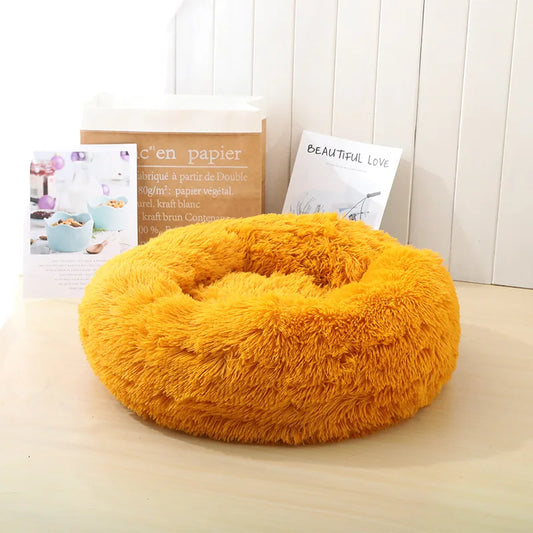 PlushNest Round Pet Bed – Soft Donut Bed for Cats & Small Dogs