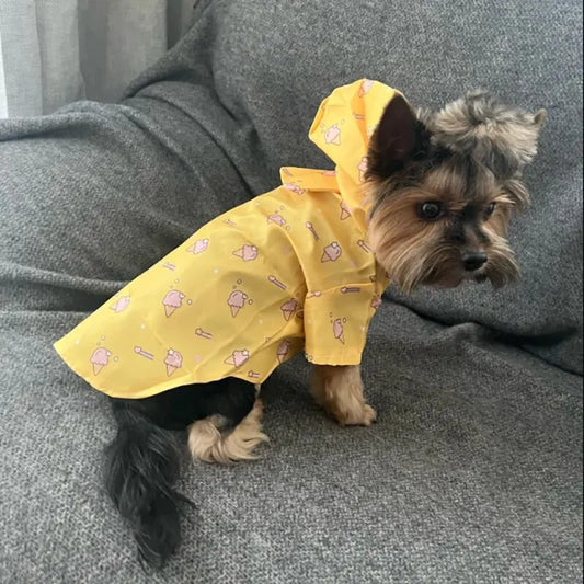 Summer Waterproof Dog Raincoat – Short Sleeve Fashion Coat for Dogs