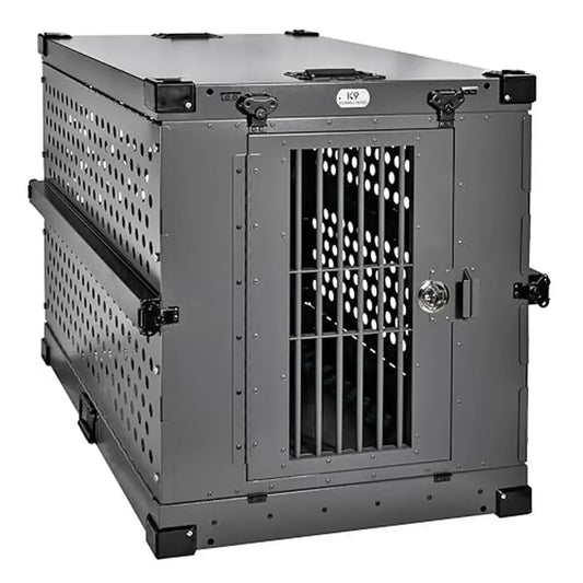 Collapsible Aluminum Dog Crate – Heavy Duty Travel & Stackable Design