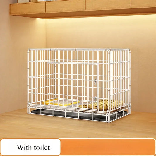 Indoor Folding Dog Cage – Pet Kennel with Toilet for Small & Medium Dogs