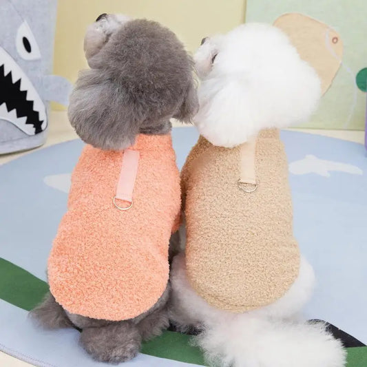 Winter Warm Plush Dog Sweater – Cozy Jacket for Small Dogs