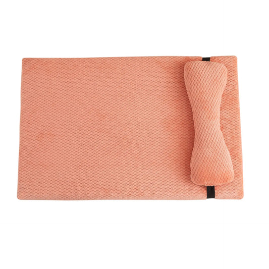 CalmNest Fluffy Dog Bed – Warm Plush Mat with Pillow & Washable Cover