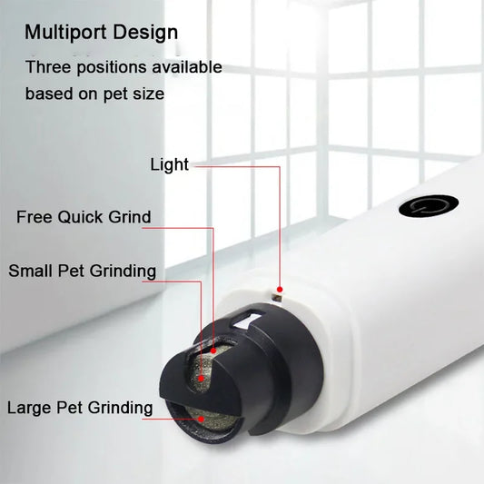 Electric Dog Nail Clippers – USB Rechargeable with LED Light for Quiet Grooming