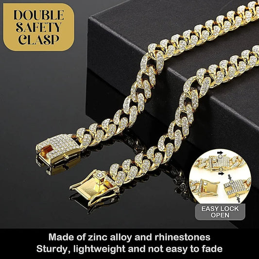 Luxury Gold Dog Chain Collar – Metal Necklace for Pets