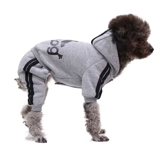Winter Dog Hoodie Jumpsuit – Warm Sweatshirt for All Sizes