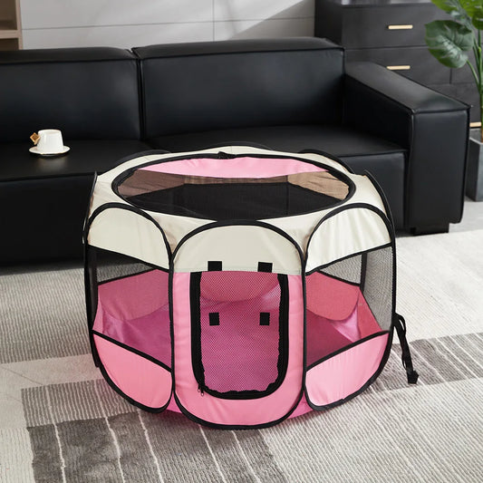 PortiPaw Foldable Pet Tent – Octagonal Outdoor Fence for Cats & Small Dogs