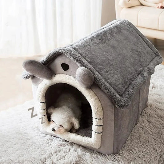 SnuggleDen Indoor Pet House – Soft Tent Bed with Removable Cushion