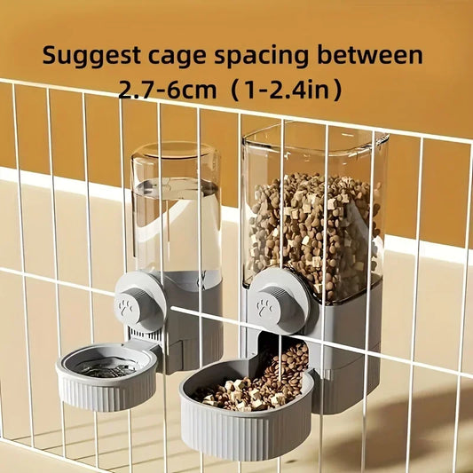 Tepy Hanging Automatic Pet Feeder & Water Dispenser – Gravity-Feed Set for Cages