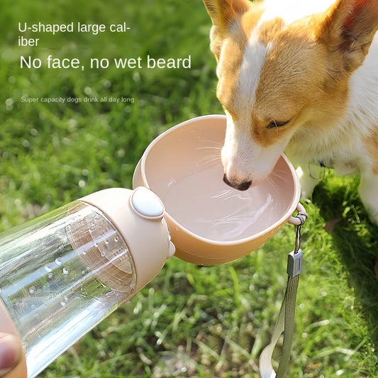 2-in-1 Portable Dog Water Bottle & Food Dispenser – Travel Pet Cup