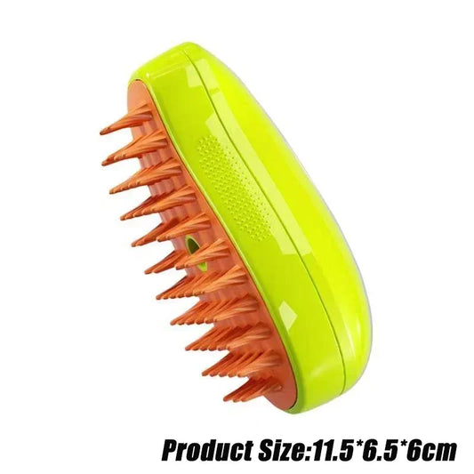 3-in-1 Electric Steamy Dog & Cat Hair Brush – Grooming, Massage & Detangling Tool