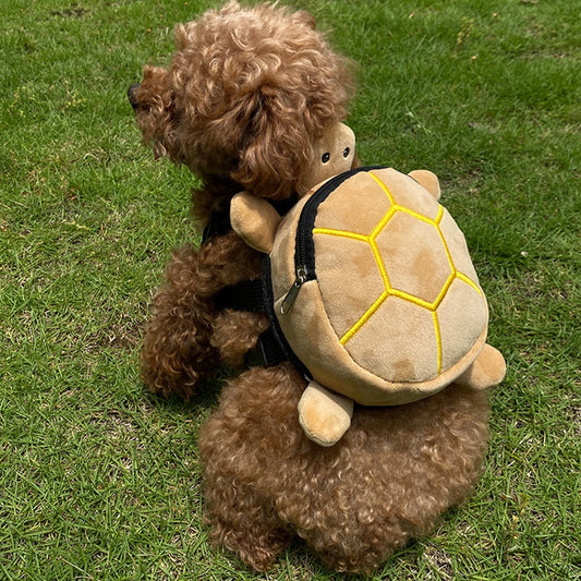 Turtle Shape Dog Snack Bag – Cute Pet Backpack for Small Dogs & Puppies