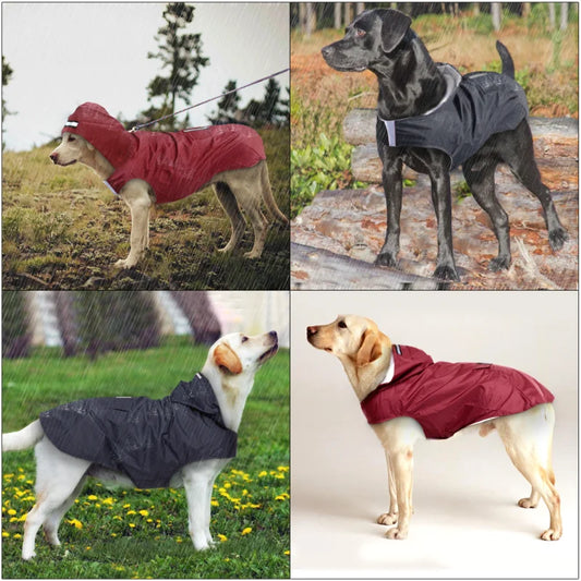 Waterproof Dog Raincoat Hoodie – Reflective Outdoor Poncho