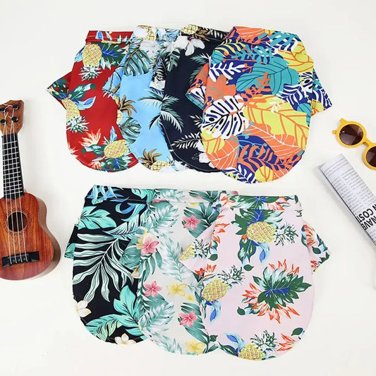 Hawaii Style Summer Pet T-Shirts – Comfortable Printed Shirts for Medium & Large Dogs