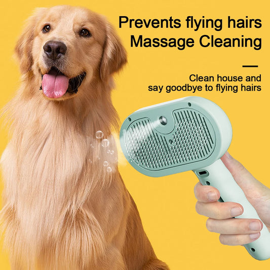 Steam Spray Dog Grooming Brush – Luxury Steam Brush for Dogs