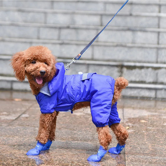 4Pcs Waterproof Anti-Slip Pet Rain Shoes – Rubber Boots for All Sizes