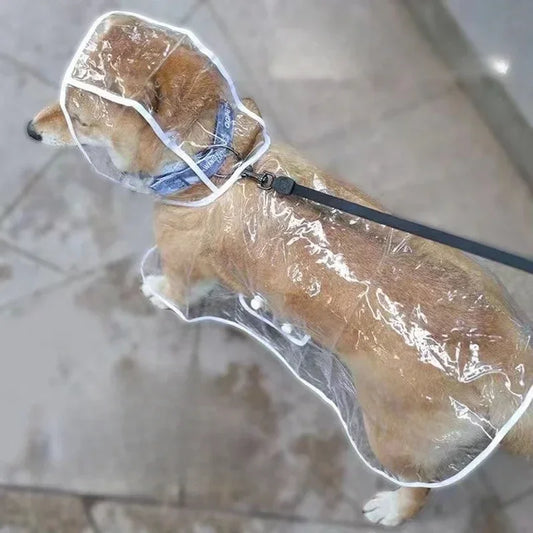 Transparent Puppy Raincoat – Soft PVC Hooded Waterproof Jacket