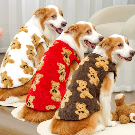 Soft Flannel Pet Pajamas – Warm Winter Vests for Small to Large Dogs