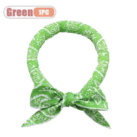 Summer Pet Cooling Scarf – Breathable Ice Collar with Cartoon Design