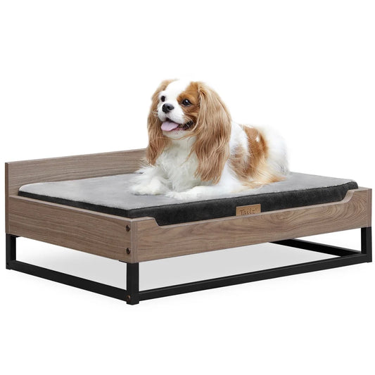 Wooden Dog Bed – Orthopedic Foam with Cool Gel Comfort