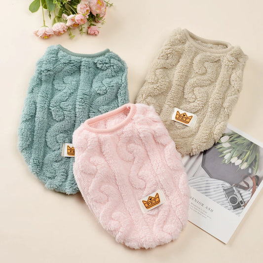 Soft Fleece Dog Sweater – Warm Autumn/Winter Vest for Small Dogs & Cats