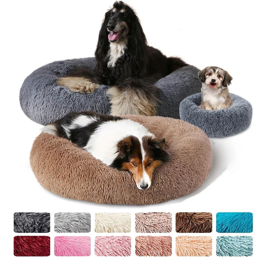 PlushNest Round Pet Bed – Soft Donut Bed for Cats & Small Dogs