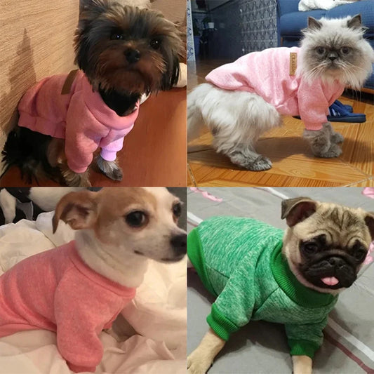 Soft Dog Sweater – Warm Autumn/Winter Sweatshirt for Small & Medium Dogs