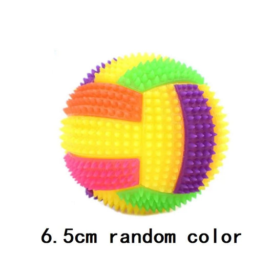 LED Glowing Dog Ball – Bouncy Chew Toy with Color Lights for Small Dogs & Cats
