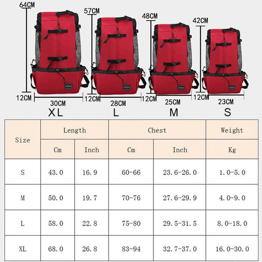 Strong Nylon Dog Carrier Backpack – Breathable Travel Pack for Small & Medium Dogs