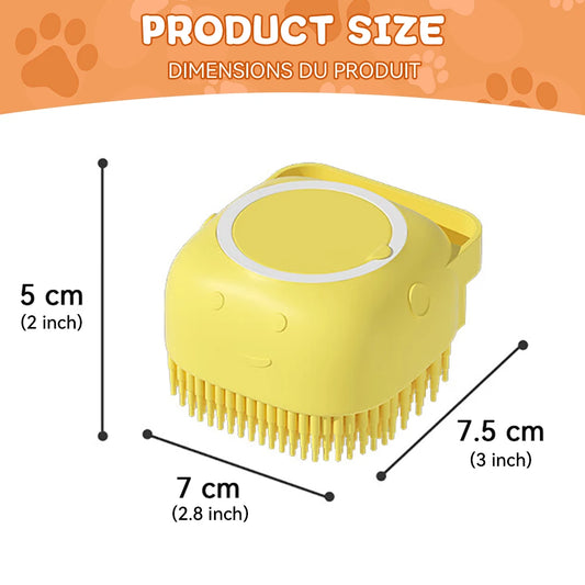 Dog Bathing Brush – Silicone Shampoo Dispenser & Massage Tool for Pets