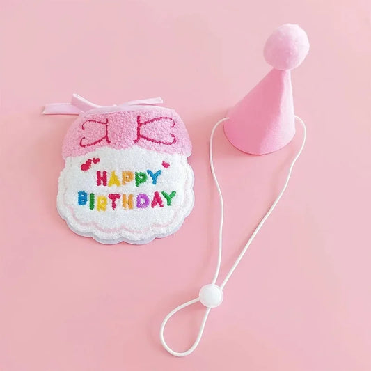 Adorable Birthday Hat & Bandana Set – Pet Birthday Accessories