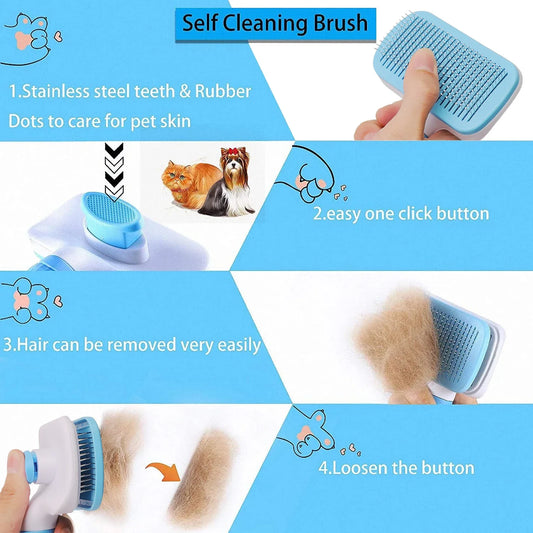 Pet Hair Remover Brush – Grooming Comb for Long-Haired Dogs and Cats