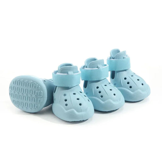 4pcs Waterproof Dog Shoes – Summer Sandals with Anti-Slip EVA Soles
