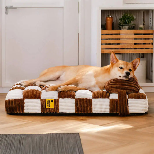 PlushSquare Orthopedic Dog Bed – Handmade Comfort with Pillow